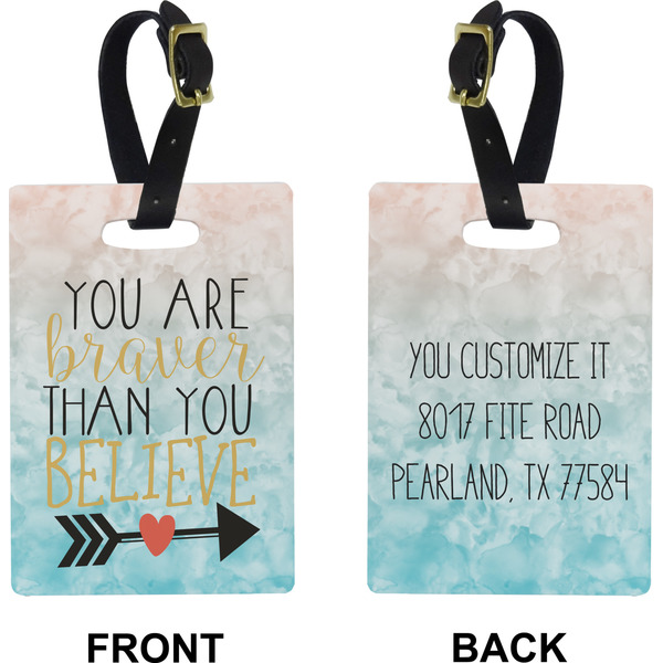 Inspirational Quotes Rectangle Luggage Tag (Front + Back)