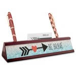 Inspirational Quotes Red Mahogany Nameplate with Business Card Holder