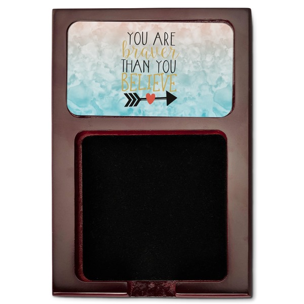Inspirational Quotes Red Mahogany Sticky Note Holder - Flat