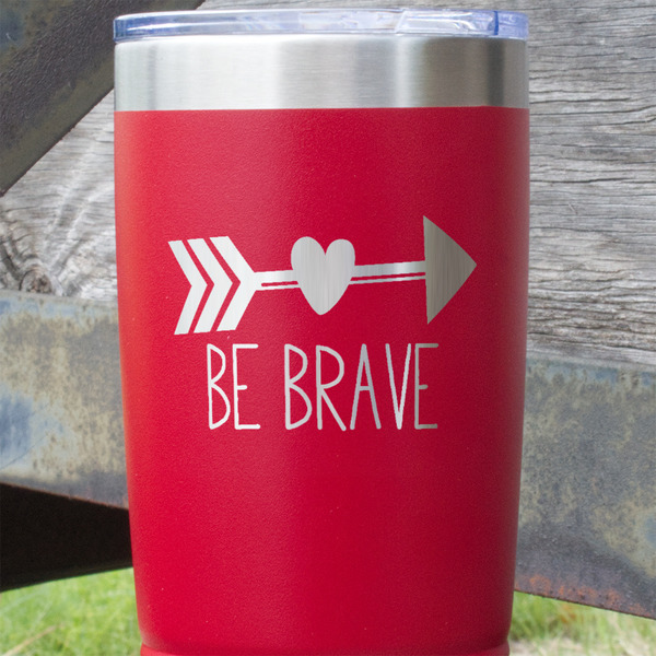 Inspirational Quotes Red Polar Camel Tumbler - 20oz - Close Up