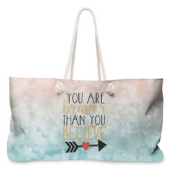 Inspirational Quotes Large Tote Bag with Rope Handles