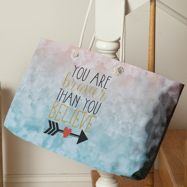 Inspirational Quotes Large Rope Tote - Life Style