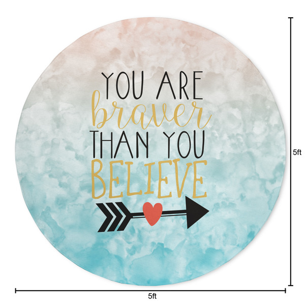 Inspirational Quotes Round Area Rug - Size