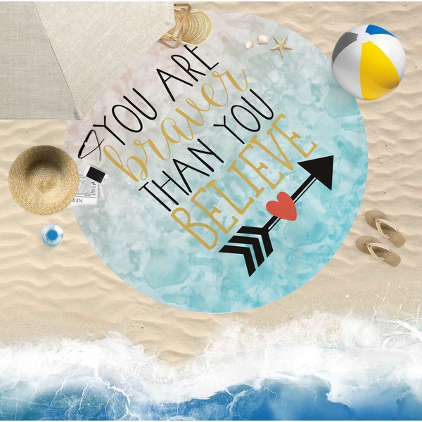 Inspirational Quotes Round Beach Towel Lifestyle
