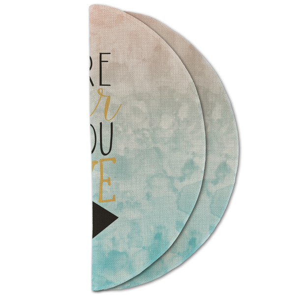 Inspirational Quotes Round Linen Placemats - HALF FOLDED (double sided)