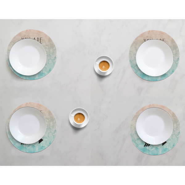 Inspirational Quotes Round Linen Placemats - LIFESTYLE (set of 4)