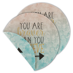 Inspirational Quotes Round Linen Placemat - Double Sided - Set of 4