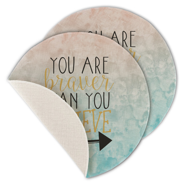 Inspirational Quotes Round Linen Placemats - MAIN (Single Sided)