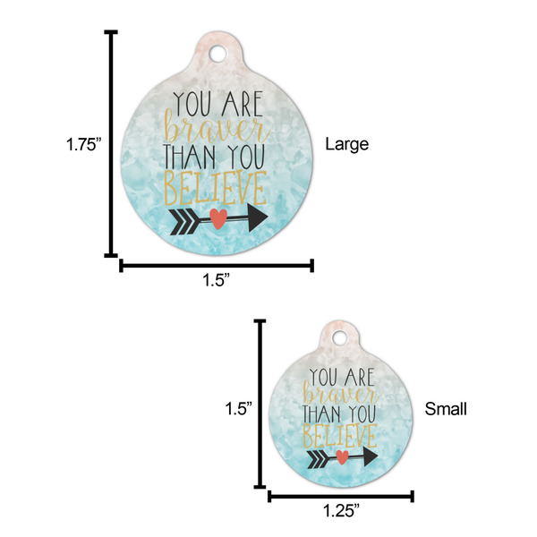 Inspirational Quotes Round Pet ID Tag - Large - Comparison Scale