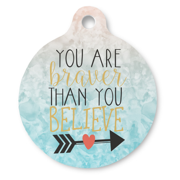 Custom Inspirational Quotes Round Pet ID Tag - Large