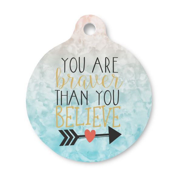 Custom Inspirational Quotes Round Pet ID Tag - Small