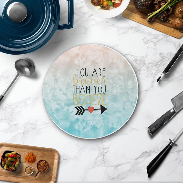 Inspirational Quotes Round Stone Trivet - In Context View
