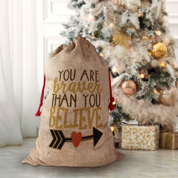 Inspirational Quotes Santa Bag - Front (stuffed)