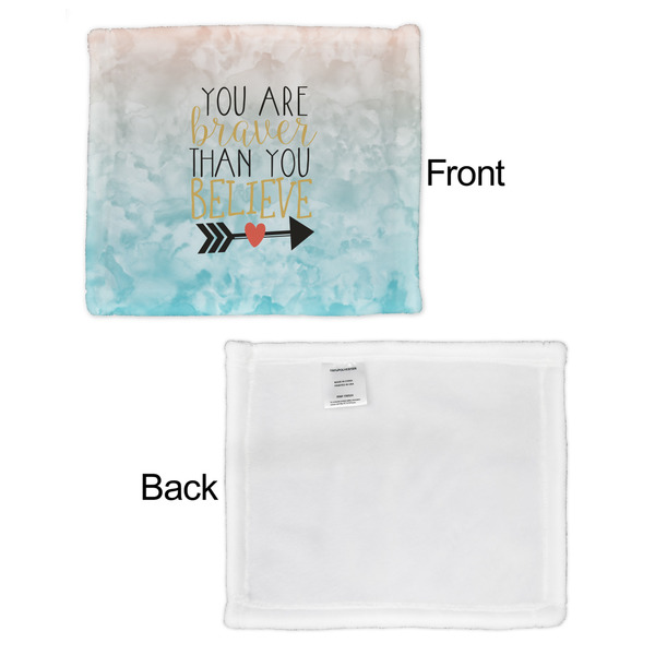 Inspirational Quotes Security Blanket - Front & White Back View