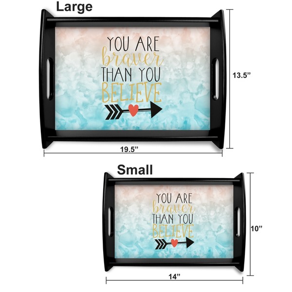 Inspirational Quotes Serving Tray Black Sizes