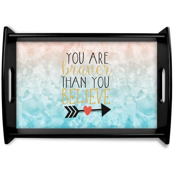 Custom Inspirational Quotes Black Wooden Tray - Small