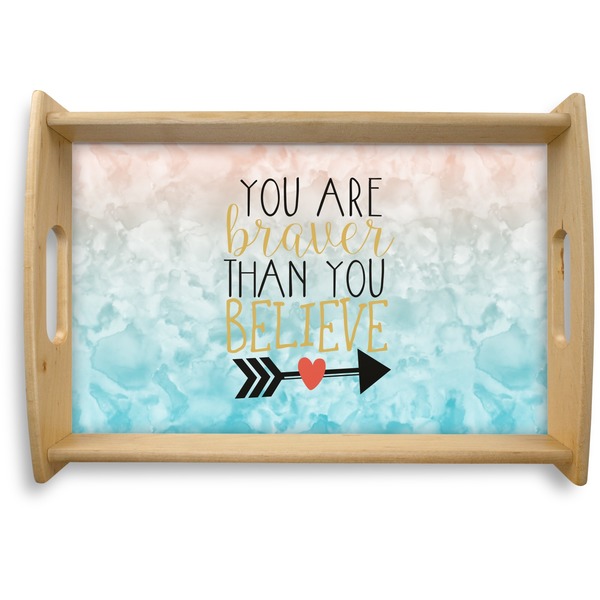 Custom Inspirational Quotes Natural Wooden Tray - Small