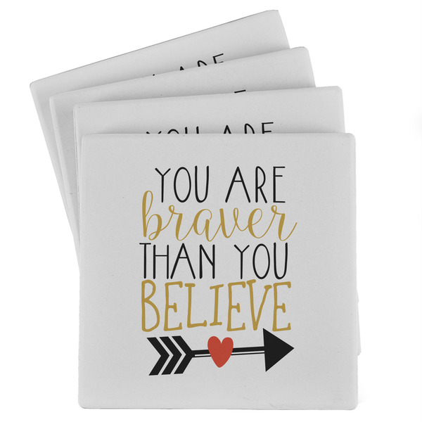 Custom Inspirational Quotes Absorbent Stone Coasters - Set of 4