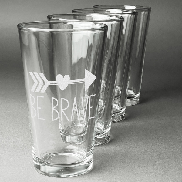 Inspirational Quotes Set of Four Engraved Pint Glasses - Set View