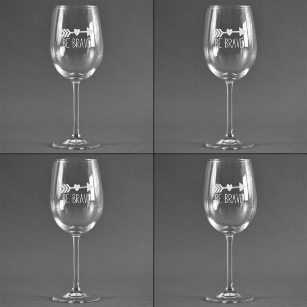 Inspirational Quotes Set of Four Personalized Wineglasses (Approval)