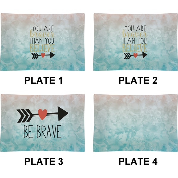 Inspirational Quotes Set of Rectangular Appetizer / Dessert Plates (Approval)