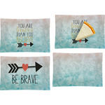 Inspirational Quotes Set of 4 Glass Rectangular Appetizer / Dessert Plate