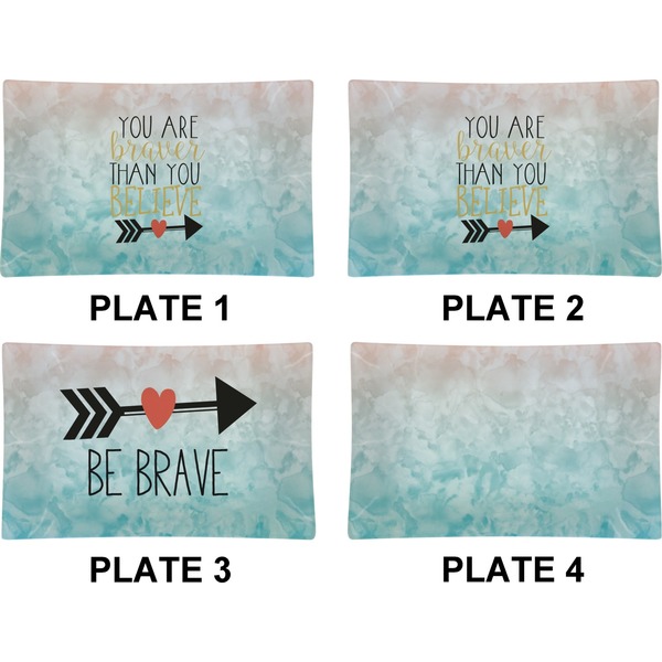 Inspirational Quotes Set of Rectangular Dinner Plates (Approval)