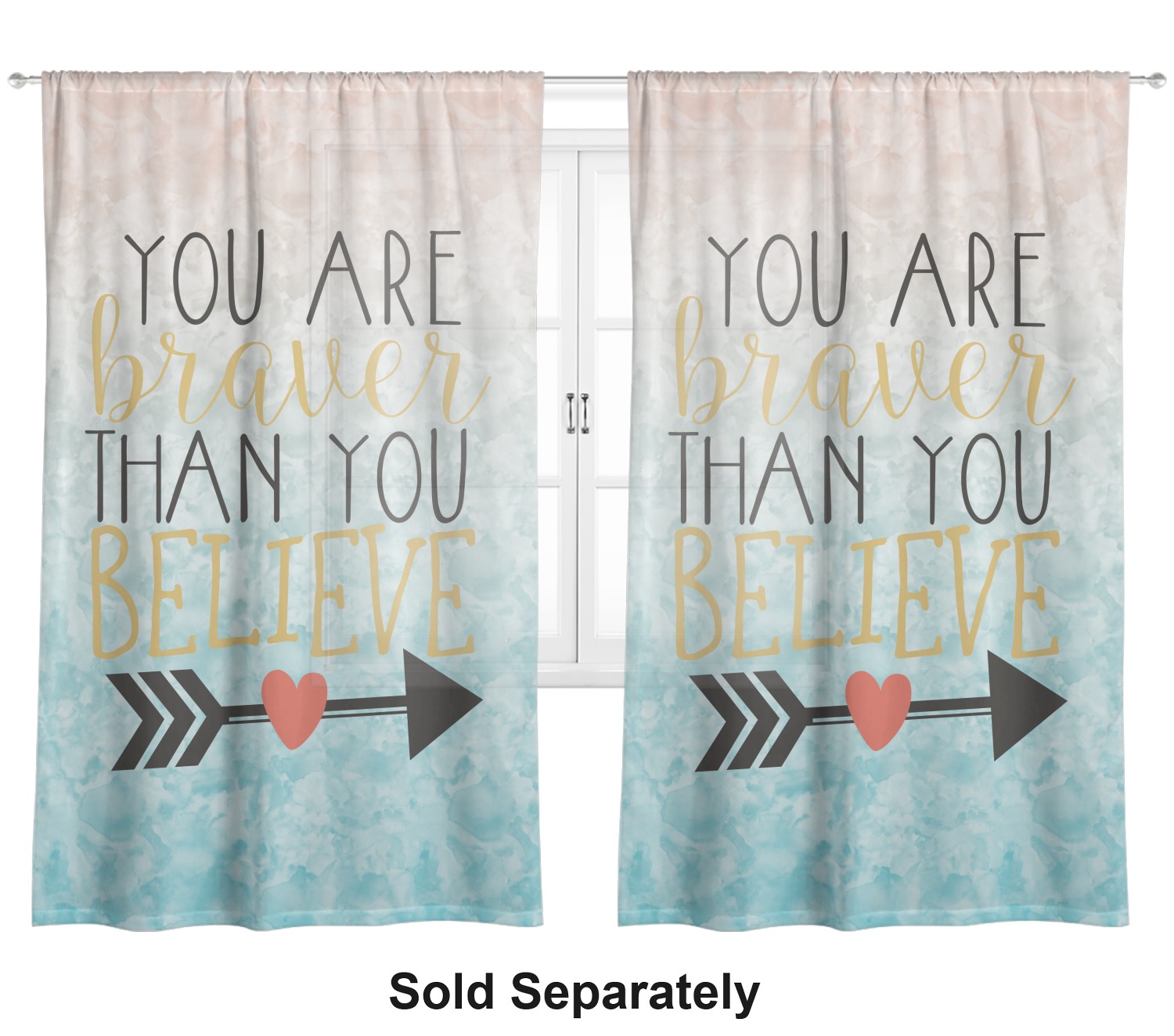 Inspirational Quotes Sheer Curtain 50"x84" (Personalized