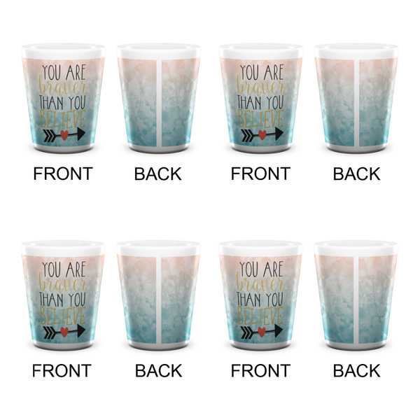 Inspirational Quotes Shot Glass - White - Set of 4 - APPROVAL