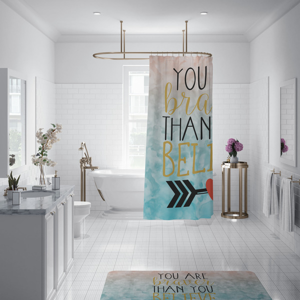 Inspirational Quotes Shower Curtain - Custom Size