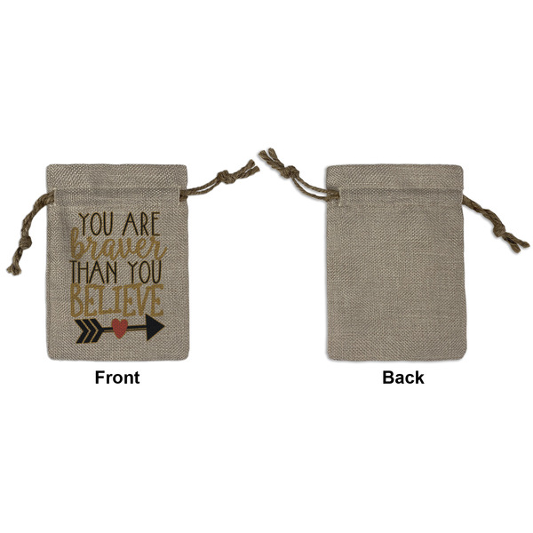 Inspirational Quotes Small Burlap Gift Bag - Front Approval