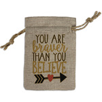 Inspirational Quotes Small Burlap Gift Bag - Front