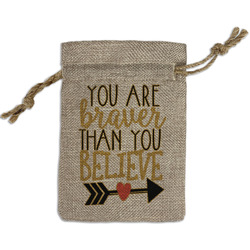 Inspirational Quotes Small Burlap Gift Bag - Front