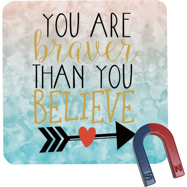 Custom Inspirational Quotes Square Fridge Magnet