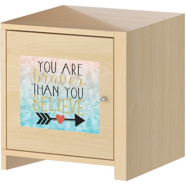 Inspirational Quotes Square Wall Decal on Wooden Cabinet