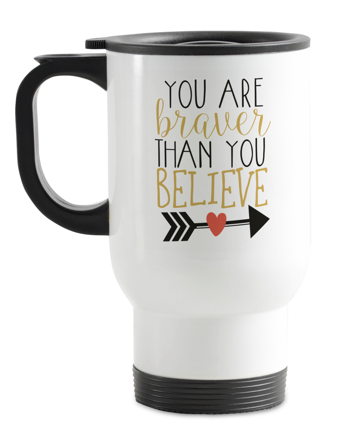 Inspirational Quotes Stainless Steel Travel Mug with Handle