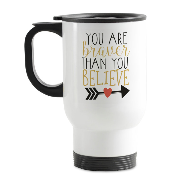 Custom Inspirational Quotes Stainless Steel Travel Mug with Handle