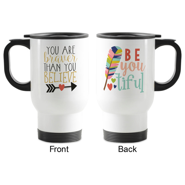 Inspirational Quotes Stainless Steel Travel Mug with Handle - Apvl
