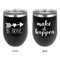 Inspirational Quotes Stainless Wine Tumblers - Black - Double Sided - Approval