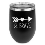 Inspirational Quotes Stemless Stainless Steel Wine Tumbler - Black - Double Sided