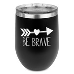 Inspirational Quotes Stemless Stainless Steel Wine Tumbler - Black - Double Sided