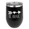 Inspirational Quotes Stainless Wine Tumblers - Black - Double Sided - Front
