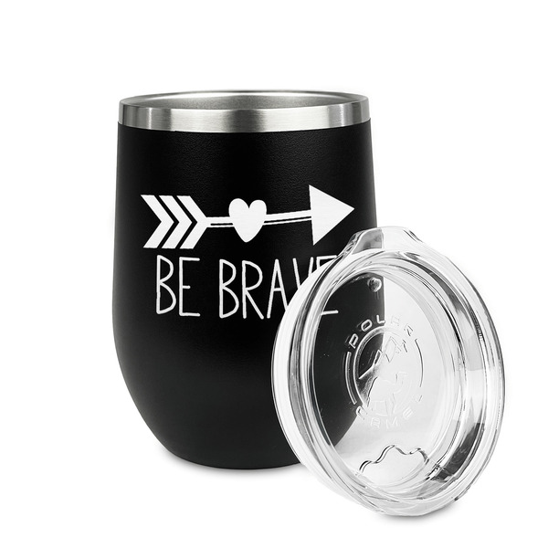 Inspirational Quotes Stainless Wine Tumblers - Black - Single Sided - Alt View