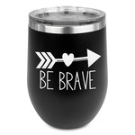 Inspirational Quotes Stemless Stainless Steel Wine Tumbler - Black - Single Sided