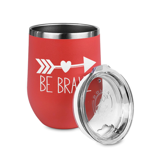 Inspirational Quotes Stainless Wine Tumblers - Coral - Double Sided - Alt View