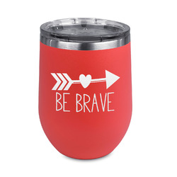 Inspirational Quotes Stemless Stainless Steel Wine Tumbler - Coral - Double Sided
