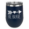 Inspirational Quotes Stemless Stainless Steel Wine Tumbler - Navy - Double Sided