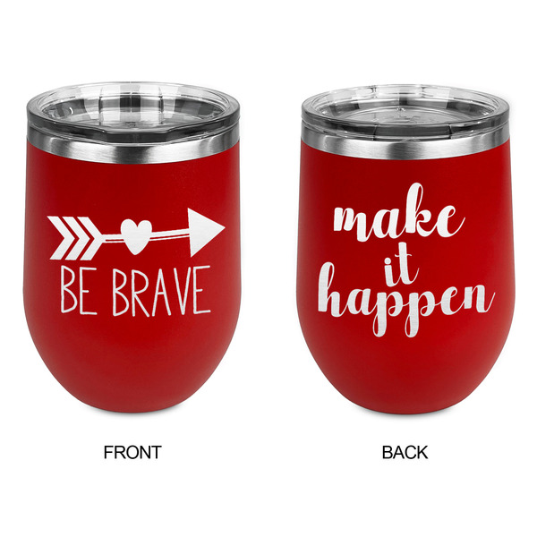 Inspirational Quotes Stainless Wine Tumblers - Red - Double Sided - Approval