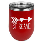 Inspirational Quotes Stemless Stainless Steel Wine Tumbler - Red - Double Sided