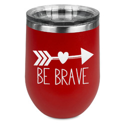 Inspirational Quotes Stemless Stainless Steel Wine Tumbler - Red - Double Sided